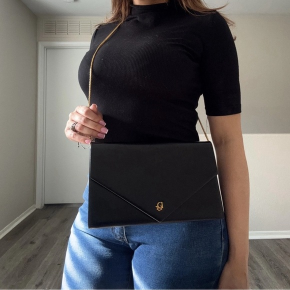 Authentic Dior Black Bag with Gold Chain Accent - Picture 10 of 11